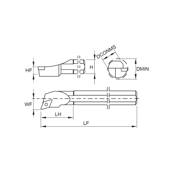 TOOLHOLDER S32U SDQC L 11 - DRW
